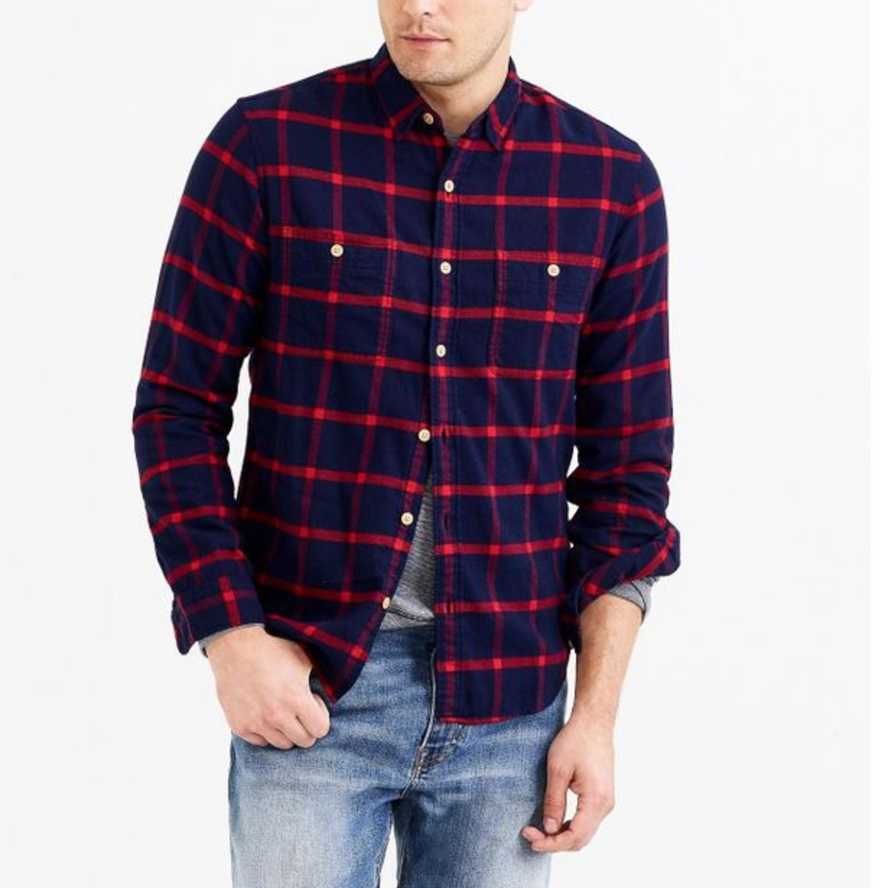 J.Crew Mercantile Mens Flannel Shirt